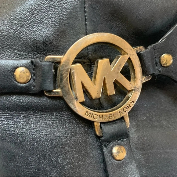 Michael Kors Black Gold Tall Leather Riding Boots Equestrian 10 - Picture 3 of 15